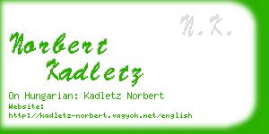 norbert kadletz business card